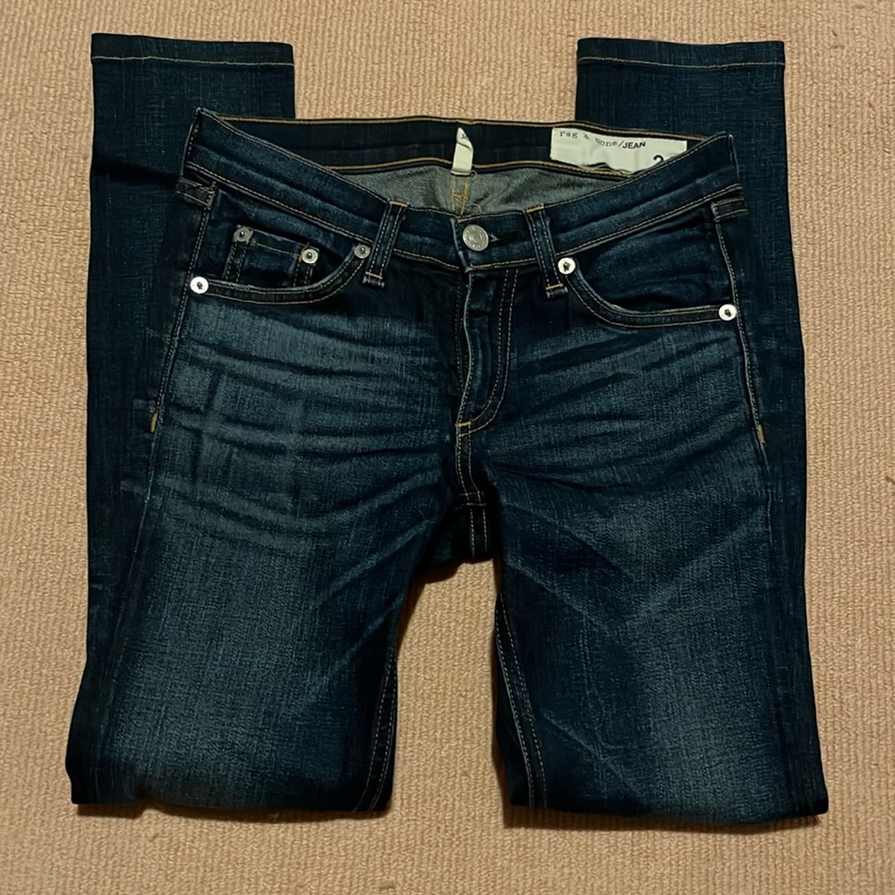 Rag & Bone low rise skinny 24 x 30 dark blue